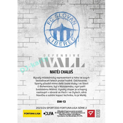 2023/24 Sportzoo Fortuna Liga 2. série #DW-13 Matěj Chaluš Defensive Wall