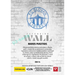 2023/24 Sportzoo Fortuna Liga 2. série #DW-14 Marios Purzitidis Defensive Wall