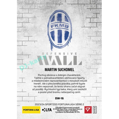 2023/24 Sportzoo Fortuna Liga 2. série #DW-16 Martin Suchomel Defensive Wall