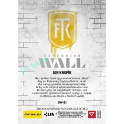 2023/24 Sportzoo Fortuna Liga 2. série #DW-21 Jan Knapík Defensive Wall