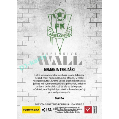 2023/24 Sportzoo Fortuna Liga 2. série #DW-24 Nemanja Tekijaški Defensive Wall