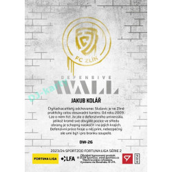 2023/24 Sportzoo Fortuna Liga 2. série #DW-26 Jakub Kolář Defensive Wall