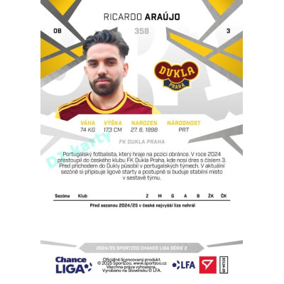 2024/25 Sportzoo Chance Liga 2. série #358 Ricardo Araújo