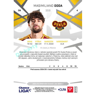 2024/25 Sportzoo Chance Liga 2. série #359 Masimiliano Doda