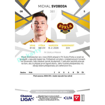 2024/25 Sportzoo Chance Liga 2. série #361 Michal Svoboda