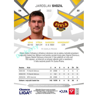 2024/25 Sportzoo Chance Liga 2. série #362 Jaroslav Svozil