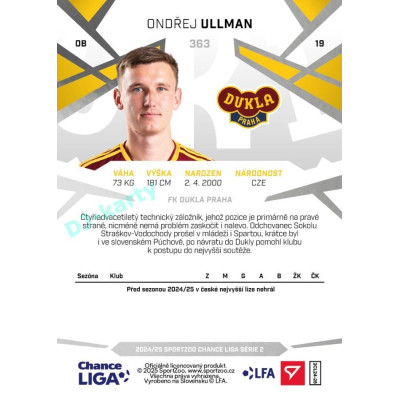 2024/25 Sportzoo Chance Liga 2. série #363 Ondřej Ullman