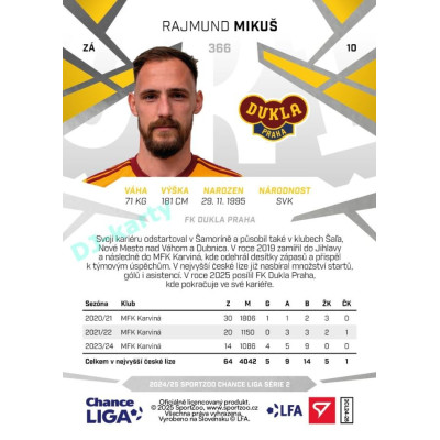 2024/25 Sportzoo Chance Liga 2. série #366 Rajmund Mikuš