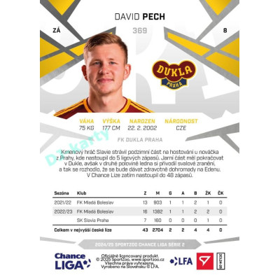 2024/25 Sportzoo Chance Liga 2. série #369 David Pech