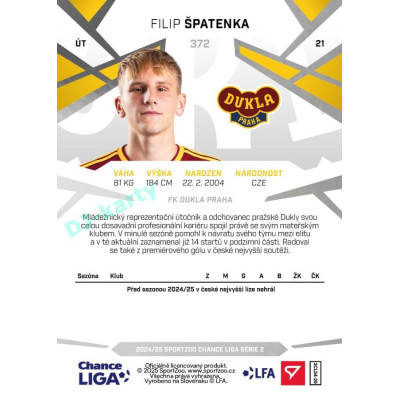 2024/25 Sportzoo Chance Liga 2. série #372 Filip Špatenka