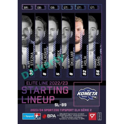 2023/24 Sportzoo ELH 2. serie #SL-89 Petr Holík Starting Lineup