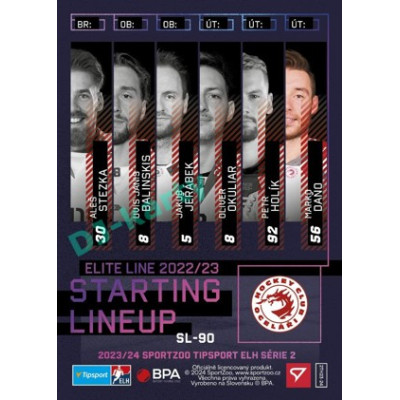 2023/24 Sportzoo ELH 2. serie #SL-90 Marko Daňo Starting Lineup