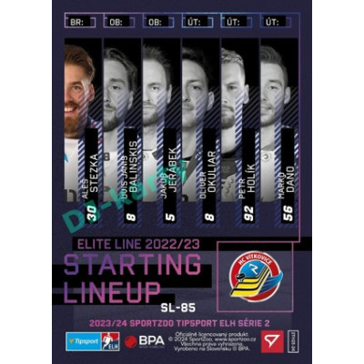 2023/24 Sportzoo ELH 2. serie #SL-85 Aleš Stezka Starting Lineup