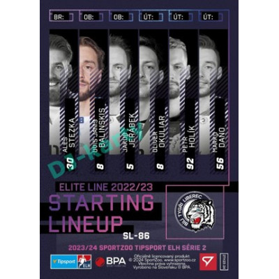 2023/24 Sportzoo ELH 2. serie #SL-86 Uvis Janis Balinskis Starting Lineup
