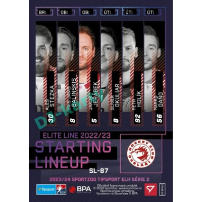 2023/24 Sportzoo ELH 2. serie #SL-87 Jakub Jeřábek Starting Lineup