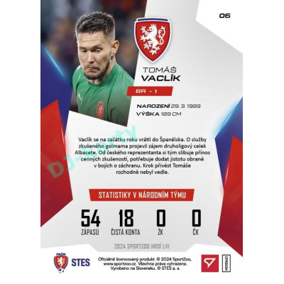 2024 Sportzoo HRDÍ LVI #06 Tomáš Vaclík