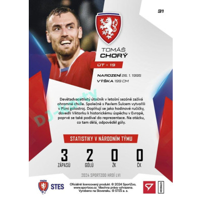 2024 Sportzoo HRDÍ LVI #31 Tomáš Chorý