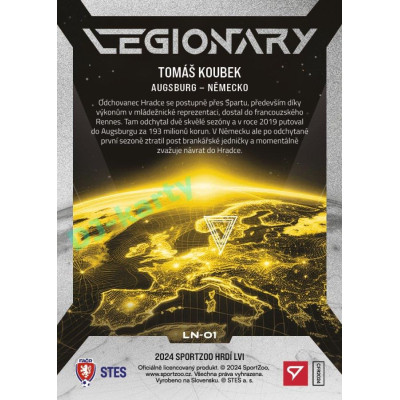 2024 Sportzoo HRDÍ LVI #LN-01 Tomáš Koubek Legionary