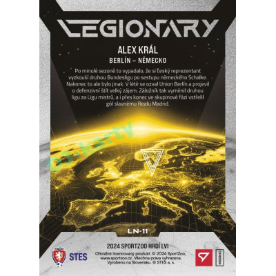 2024 Sportzoo HRDÍ LVI #LN-11 Alex Král Legionary