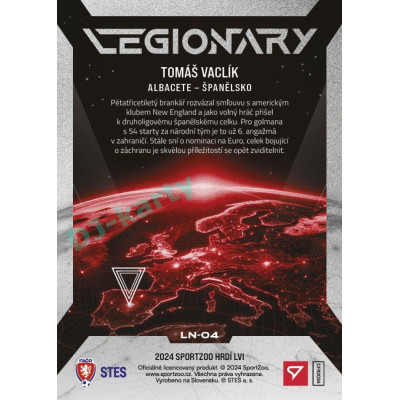 2024 Sportzoo HRDÍ LVI #LN-04 Tomáš Vaclík Legionary