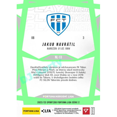 2022/23 Sportzoo Fortuna Liga 2. série #NL-13 Jakub Navrátil F:NL Playmakers