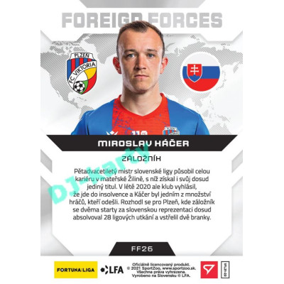 2021/22 Sportzoo Fortuna Liga Miroslav Háčer #FF26 Foreign Forces