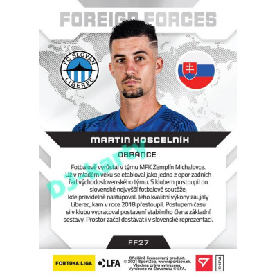 2021/22 Sportzoo Fortuna Liga Martin Hoscelník #FF27 Foreign Forces