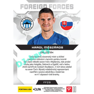 2021/22 Sportzoo Fortuna Liga Karol Mészáros #FF29 Foreign Forces
