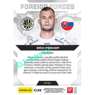 2021/22 Sportzoo Fortuna Liga Erik Prekop #FF31 Foreign Forces