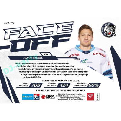 2024/25 Sportzoo ELH 2. serie #FO-15 Adam Musil Face-Off