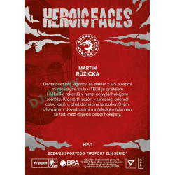 2024/25 Sportzoo ELH 1. serie #HF-1 Martin Růžička Heroic Faces