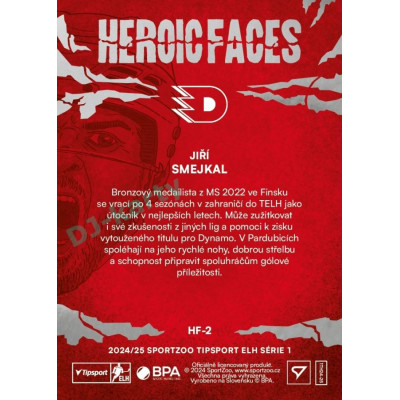 2024/25 Sportzoo ELH 1. serie #HF-2 Jiří Smejkal Heroic Faces