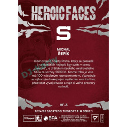 2024/25 Sportzoo ELH 1. serie #HF-3 Michal Řepík Heroic Faces