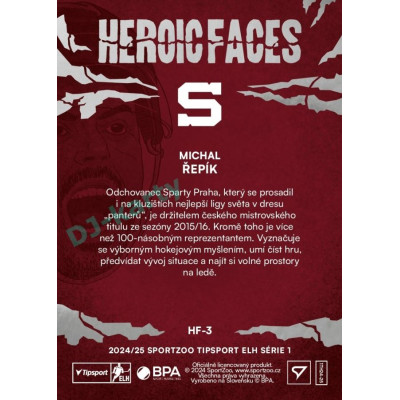 2024/25 Sportzoo ELH 1. serie #HF-3 Michal Řepík Heroic Faces