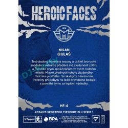 2024/25 Sportzoo ELH 1. serie #HF-4 Milan Gulaš Heroic Faces