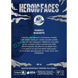 2024/25 Sportzoo ELH 1. serie #HF-6 Roberts Bukarts Heroic Faces