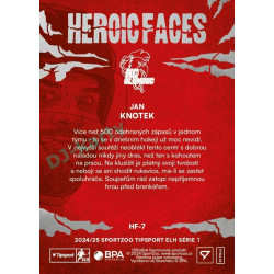 2024/25 Sportzoo ELH 1. serie #HF-7 Jan Knotek Heroic Faces