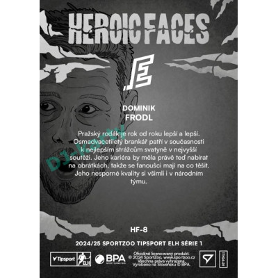 2024/25 Sportzoo ELH 1. serie #HF-8 Dominik Frodl Heroic Faces