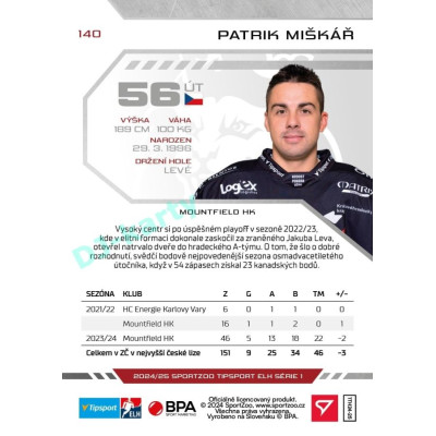 2024/25 Sportzoo ELH 1. serie #140 Patrik Miškář