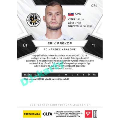 2021/22 Sportzoo Fortuna Liga Erik Prekop #74