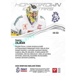2025 Sportzoo Hokejové ČESKO #HS-03 Šimon Zajíček Homegrown Ice Stars