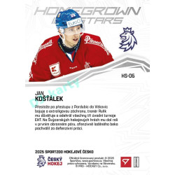 2025 Sportzoo Hokejové ČESKO #HS-06 Jan Košťálek Homegrown Ice Stars