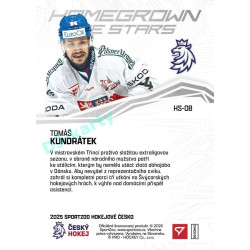 2025 Sportzoo Hokejové ČESKO #HS-08 Tomáš Kundrátek Homegrown Ice Stars
