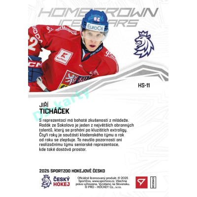 2025 Sportzoo Hokejové ČESKO #HS-11 Jiří Ticháček Homegrown Ice Stars