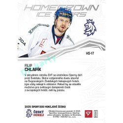 2025 Sportzoo Hokejové ČESKO #HS-17 Filip Chlapík Homegrown Ice Stars