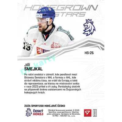 2025 Sportzoo Hokejové ČESKO #HS-26 Jiří Smejkal Homegrown Ice Stars
