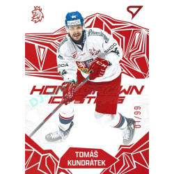 2025 Sportzoo Hokejové ČESKO #HS-08 Tomáš Kundrátek Homegrown Ice Stars Red xx/99