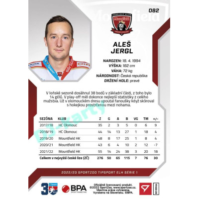 2022/23 Sportzoo ELH 1. série #082 Aleš Jergl