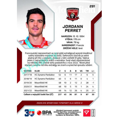 2022/23 Sportzoo ELH 2. série #291 Jordann Perret