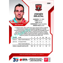 2022/23 Sportzoo ELH 2. série #288 Zdeněk Doležal Red xx/49